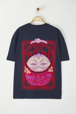 TRENDYOL MAN Ekru Unisex Oversize/Genis Kesim Etnik S?rt Bask?l? %100 Pamuklu T-shirt TMNSS23TS00212 - Trendyolmilla фото 3