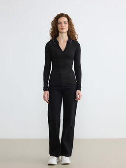 Polo Yaka Fitilli Kad?n Ti??rt