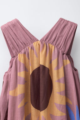 VESTIDO ESTAMPADO 100% RAMIO / Rosa - Zara фото 5