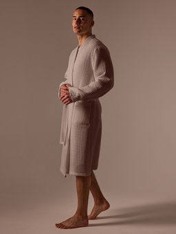 Халат вафельный мужской SL HOME: Boho «Саббиа», размер S, хлопок 100%, коричневый