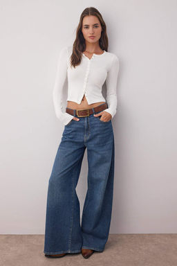 Ekru Onu Full C?tc?tl? Fitted/Vucuda Oturan Orme Bluz TWOAW26BZ00193