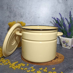 Кастрюля 9,0л 2с200/с без рисунка. кремовый. - Стальэмаль фото 4