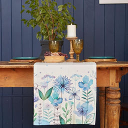 Дорожка на стол Этель Незабудки 40х149см, 100% хлопок, саржа 190 г/м2