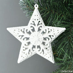 Елочное украшение Звезда / WCZ23-283 /уп 150/600/белый