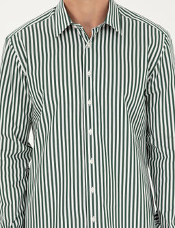 Темно-зеленая приталенная рубашка с длинным рукавом - Cacharel фото 6