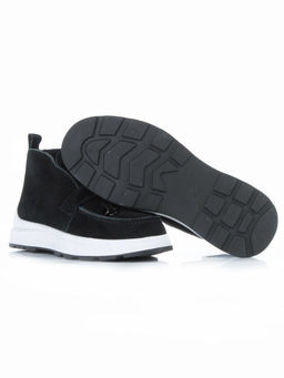 01-5281-5 BLACK Ботинки демисезонные женские (натуральная замша, байка)