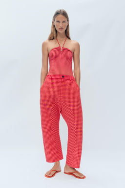PANTAL?N CARROT VICHY LIMITED EDITION / Rojo / Coral