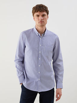 Regular Fit Uzun Kollu ?izgili Poplin Erkek G?mlek