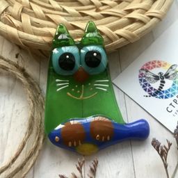 Магнит Кот на рыбе - Стрекоза фото 2