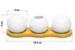 Вазочка под зубочистки + набор для специй 2 пр. 19,5*7*6 см 75 мл Айсберг волны на дер. подст. - Elan gallery фото 3
