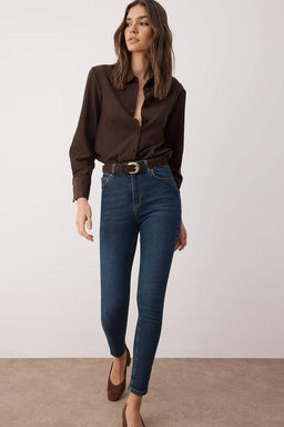 TRENDYOLMILLA Lacivert Yuksek Bel Skinny Jeans TWOAW24JE00068