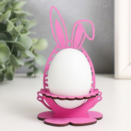 Подставка под яйцо Зайка 8,5х8,5х14,5 см (набор 4 детали) фиолетовый