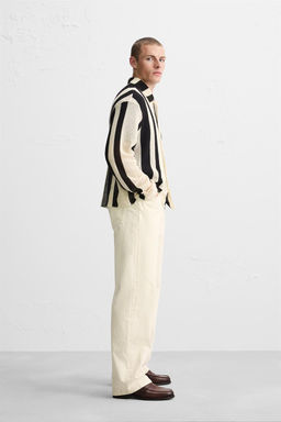 STRIPED MESH TEXTURED POLO SHIRT - Zara фото 4