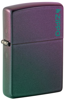 Зажигалка ZIPPO Логотип с зелено-фиолетовым покрытием | Logo Iridescent 49146ZL