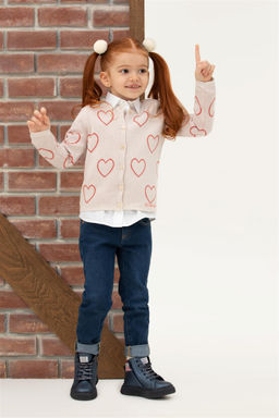 Кремовый трикотажный кардиган для девочки - U.s. polo assn фото 2