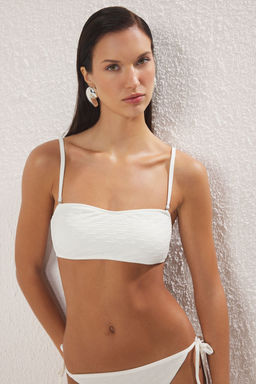 TRENDYOLMILLA Mavi Straplez Dokulu Bikini Ustu TBESS25BU00062  фото 11