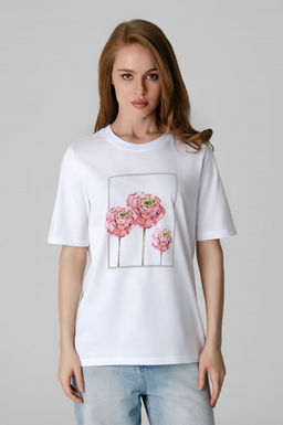 Арт. 31161 Футболка женская  44-50 (4 шт) Цвет:белый