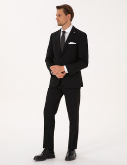 Siyah Slim Fit Tak_m Elbise
