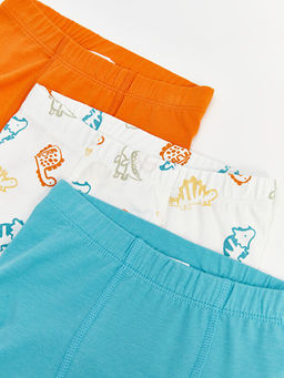 Beli Lastikli Bask?l? Erkek Bebek Boxer 3l? - Waikiki фото 3