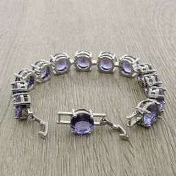 Александрит, браслет Католина, покрытие родий, длина 17,5см - Agat77 фото 3