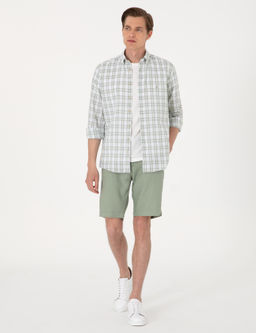 Ye_il Regular Fit Ekose Uzun Kollu G_mlek - Pierre cardin фото 4