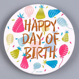 Цена за 10 шт. Тарелка бумажная Happy Birthday Колпаки, 18 см - Страна карнавалия фото 2