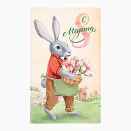 Полотенце Этель 8 Марта 40?73 см, 100% хлопок, саржа 190 г/м?