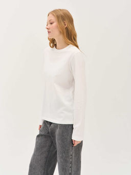 Лонгслив из 100% хлопка "Молоко" женский