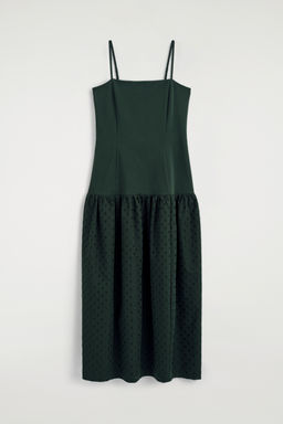 VESTIDO ESCULPIDO CON LUNARES JACQUARD
