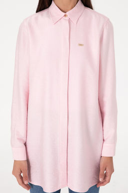 Kad_n A__k Pembe Dokuma Tunik G_mlek