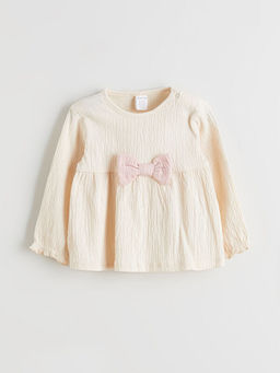 Bisiklet Yaka Fiyonk Detayl? K?z Bebek Bluz ve Pantolon