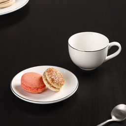 Кофейная пара фарфоровая Magistro La Perle, 2 предмета: чашка 100 мл, блюдце d=11,5 см, цвет белый фото 3