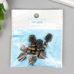 Цена за 10 шт. Ручка для шкатулки металл "Классика" бронза 4,2х1,3 см