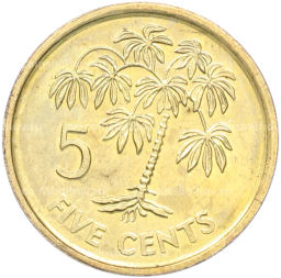 Монета 5 центов 2010 года Сейшелы