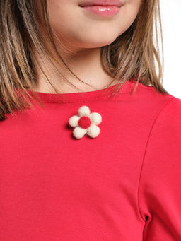 Брошь Цветочек PR3611 бежевый