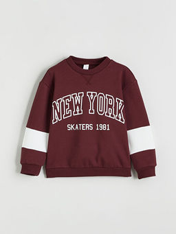 New York Bask?l? Erkek ?ocuk Kal?n Sweatshirt ve E?ofman Alt?