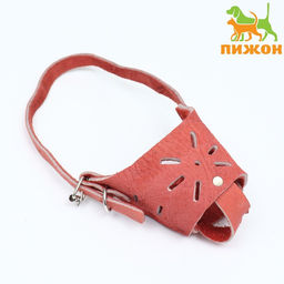 Намордник регулируемый из мягкой кожи, размер № 4, ДН 7-9 см, ОМ 22-25 см, коричневый