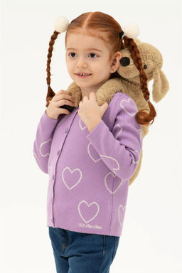 Сиреневый трикотажный кардиган для девочки - U.s. polo assn фото 2