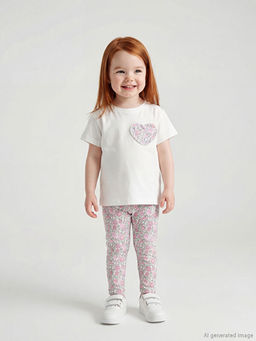 Bisiklet Yaka K?z Bebek Ti??rt ve Tayt