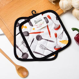 Кухонный набор Доляна Поварешка: прихватка 16х16 см - 2 шт, 100% п/э  фото 2