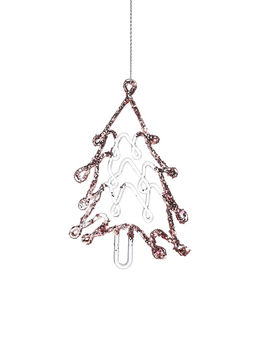 Цена за 3 шт. Ёлочная игрушка Зимнее волшебство. Ёлочка сияние блеск, 148 см, прозрачно-розовый фото 7