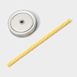 Кружка Доляна Лаванда, 450 мл, 10?7.5?13 см, с ручкой, крышкой и трубочкой, стекло, прозрачная