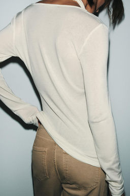 DOUBLE LONG SLEEVE T-SHIRT - Zara фото 3