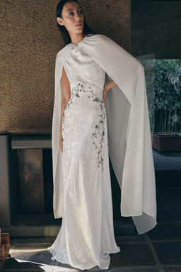 VESTIDO JACQUARD ABALORIOS LENTEJUELAS / crudo-blanco - Zara фото 5