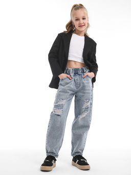 Джинсы-бананы для девочек - СИНЯЯ МОДА фото 9