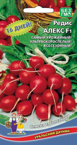 Редис АЛЕКС F1  16 дней! Самый урожайный! Ультраскороспелый! Всесезонный!