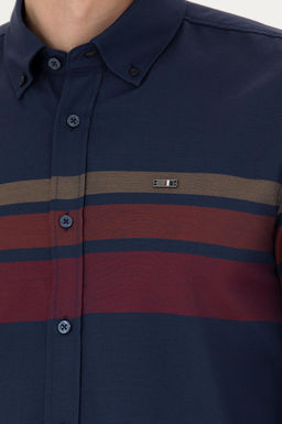 Мужская темно-синяя рубашка с длинным рукавом - U.s. polo assn фото 21