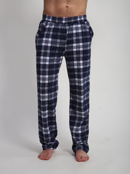 М178 брюки мужские, кулирка, 46-60 (темно-синяя клетка)