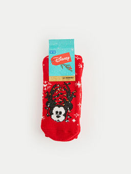 Mickey Mouse Bask?l? Erkek Soket ?orap
