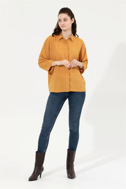 Женская шафрановая рубашка с длинным рукавом Неожиданная скидка в корзине - U.s. polo assn фото 3